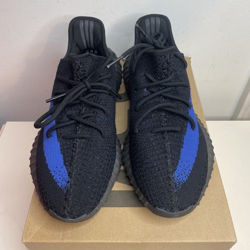 Yeezy Boost 350 V2 Black with Blue Stripe. Like new! Worn once
